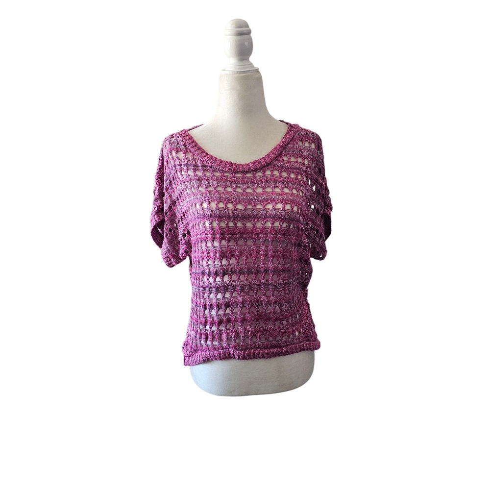 Take Out Vintage y2k Pink Purple Knit Top Small